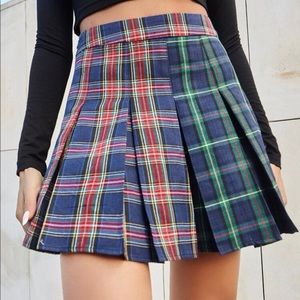 NWOT SHIEN Tartan Print Pleated Mini Skirt